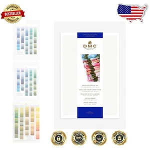 Versatile 1-Yard Cotton Color Card with Metallic and Pearl Threads Included - Picture 1 of 8