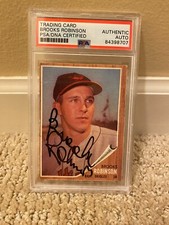 1962 Topps Baltimore Orioles Brooks Robinson Signed Autograph Auto Card PSA Cert