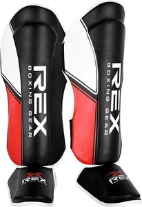 Rex Sports Shin Guards for Muay Thai Kickboxing MMA Fighting and Training, XL - Picture 1 of 4