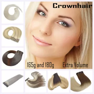 165g & 180g Full Head 100 % menschliches Remy Haar gewebt Schussverlängerungen - zusätzliches Volumen - Bild 1 von 21