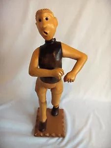 Vintage Romer Carved Wood Marathon Runner Figure Folk Art Italy Mid 1900's NICE - Picture 1 of 8