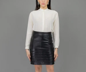 Gonna corta a matita All Saints in pelle taglia small/4 gonna a vita alta ufficio - Foto 1 di 3
