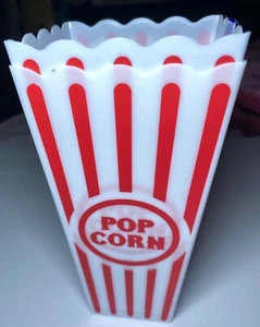 2 Popcorn Plastic Container Box Tub Bowl Home Movie Theater New - Picture 1 of 2