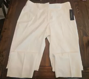 Donna Karan Women Linen Blend Straight Leg Pants Cream Size 16 - Picture 1 of 11