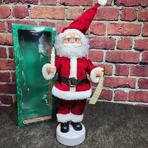 18" Santa Claus w/ Candle & List Animated & Illuminated Figure Trim A Home - Picture 1 of 21