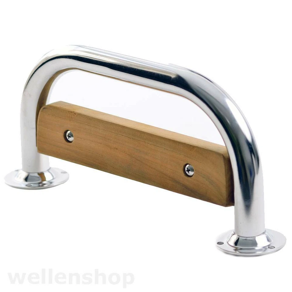 NAUTIKA Trittstufe Badeplattform Stufe Edelstahl Holz Boot Bootsleiter Badeleiter Treppe