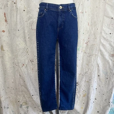 2000s VERSACE JEANS GOLD SIDE STUDDED BLUE JEANS 29” - Изображение 1 из 4