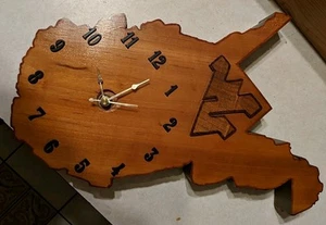 Homemade Wooden West Virginia Clock - Picture 1 of 1