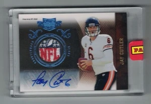 JAY CUTLER 2010 Panini Plates & Patches NFL SHIELD PATCH AUTO #1/1 GAME WORN - Picture 1 of 2