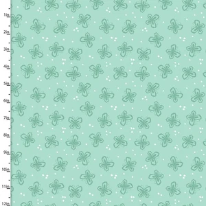 Cotton Craft Fabric 110cm wide x 1m Summer Song Collection-Mint Butterfly - Picture 1 of 1