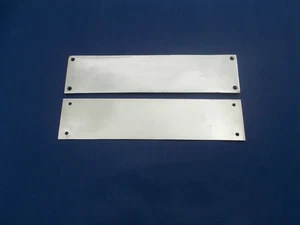 2 x Vintage Brass Finger Plates Push Door Handle Flat Polished Brass style - Picture 1 of 10