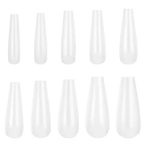 Frcolor 500 PIEZAS Ataúd Largo Uñas Falsas Cubierta Completa Bailarina Natural Uñas Falsas - Imagen 1 de 10