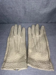 Size 7/2 VTG A Manco Roma Genuine Peccary Pigskin Leather Gloves Off White - Picture 1 of 11