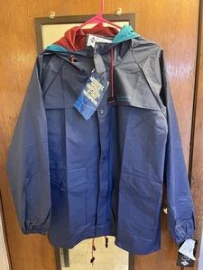 Columbia, Men's Small PVC Nylon Vented Hooded Rain Jacket NWT Fisherman Core - Picture 1 of 8