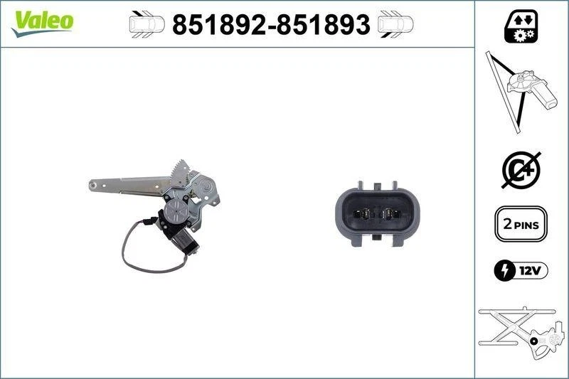 VALEO Fensterheber Hinten links 851892 - Bild 1 von 1