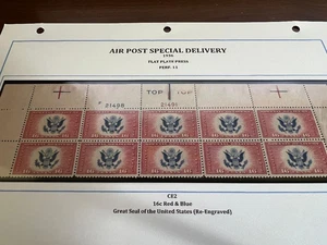US Airpost Special Delivery Block 10. Type 4, Scott No CE2 MNH - Picture 1 of 2