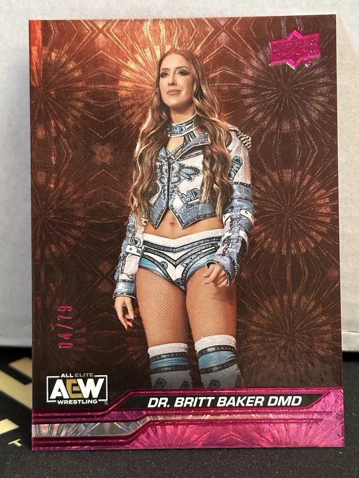 Dr Britt Baker DMD 2024 Upper Deck AEW Pink Pyro /79 Parallel Flagship Card - Image 1 of 2