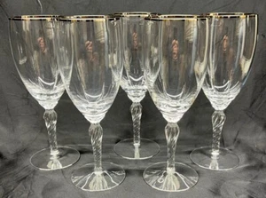 5 Lenox Madison Crystal Platinum Trim Iced Tea Glasses 8" - Picture 1 of 8