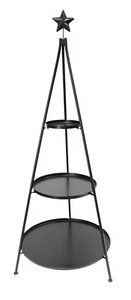 Metall-Etagere 100 cm in Matt schwarz Ø 38 cm, Ø 25 cm, Ø 13 cm - Bild 1 von 3
