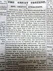 1864 Civil War newspaper BATTLE OF COLD HARBOR Virginia US GRANT v ROBERT E LEE
