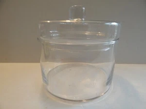 Vintage 2 pc Clear Glass Apothecary Candy Jar w/Lid Vanity Display Storage 6.5"T - Picture 1 of 9