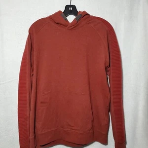 PrAna Men's Size Medium Hoodie Sweatshirt Brown Striped Organic Cotton - Picture 1 of 10