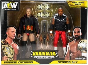 Juego de figuras AEW inigualable Tag Team Pack Frankie Kazarian Scorpio Sky - Imagen 1 de 8