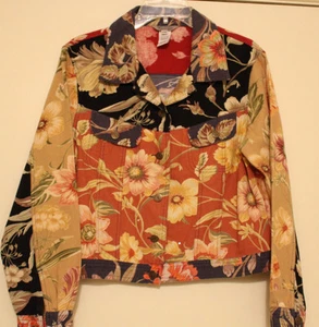 Chaqueta delantera para mujer Stonebridge floral multicolor talla PM 100 % algodón - Imagen 1 de 7