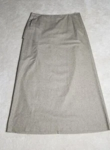 Gonna cargo DKNY lana 12 midi beige/grigio zip tasche posteriori leggera morbida usata in ottime condizioni - Foto 1 di 12