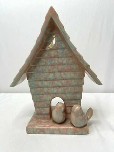 Royal Haeger Royal Hickman Bird House Planter 287 Mauve Agate Pink Two Birds - Picture 1 of 11