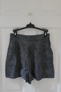 H&M Black Fabric Shorts W/ White Dots Gently Worn Size: 6 - Picture 1 of 10