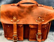 KALATING UK London Plane Buffalo Leather Messenger Bag Laptop Briefcase 15x12x6