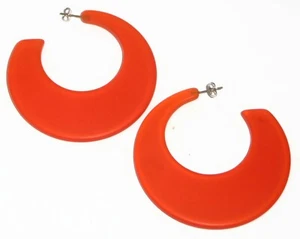 Pendientes Sobral Sortidos Unico Grandes Mate Esmerilado Naranja Esmerilado Hecho por Artista - Imagen 1 de 6