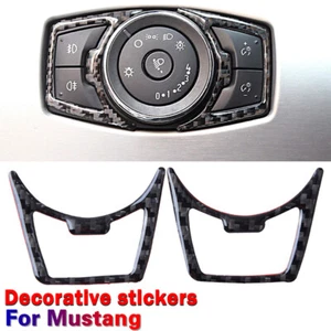 For 2015-23 Ford Mustang Real Carbon Fiber Interior Headlight Switch Trim Cover - Bild 1 von 7