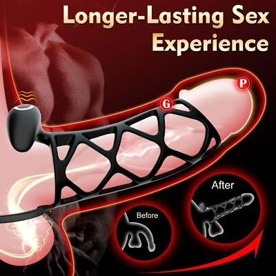 Couple Vibrator G-spot Dildo Massager Penis Cock Ring Adult Sex Toys For Men US - Image 1 of 4