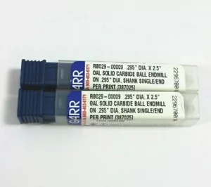 Garr RB029-00009 0,295" Durchmesser x 2,5" OAL, 2FL, Hartmetall Kugelschaftfräser, neu, 2 Stück - Bild 1 von 2