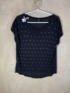 FOREVER 21 Casual Blouse T-Shirts Top Size S Womens Black Short Sleeve - Picture 1 of 10