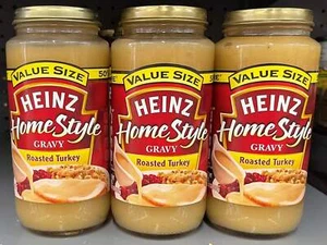 3 JARS Heinz Home Style Roasted Turkey Gravy Value Size 18 oz - Picture 1 of 6