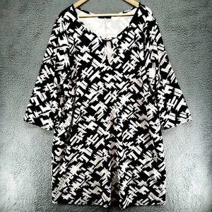 Fashion to Figure Floral Print Long Sleeve Skater Dress Womens 2X Tunic Top - Picture 1 of 15