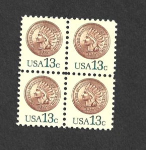 US STAMP 1734 Block 13c Indian Head Cent MINT NH OG FREE SHIP - Picture 1 of 1
