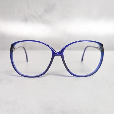Marcos de gafas transparentes de gran tamaño azul cobalto vintage años 80  Foto 1 de 4