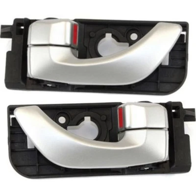Interior Door Handle For 2006-2007 Hyundai Sonata Set of 2 Rear Silver Plastic - Image 1 of 4