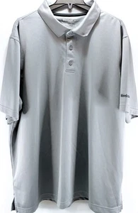REEBOK Mens XXL 2XL Short Sleeve Golf Shirt Gray Top 1/4 Button 100% Polyester! - Picture 1 of 3