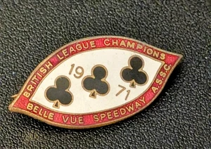 1971 British legion Belle Vue Speedway ASSC Pin Badge. 37x19mm - Picture 1 of 3