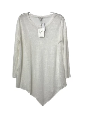 Top túnica Joie Tambrel blanco-porcelana 100 % lino manga larga talla S nueva con etiquetas $258 Foto 1 de 4