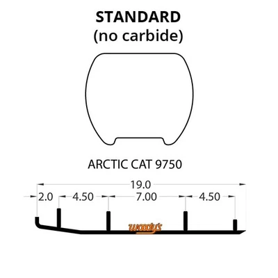 Barra de desgaste Woodys para moto de nieve Arctic Cat Mountain Cat 600 EFI 144 2003 Foto 1 de 2