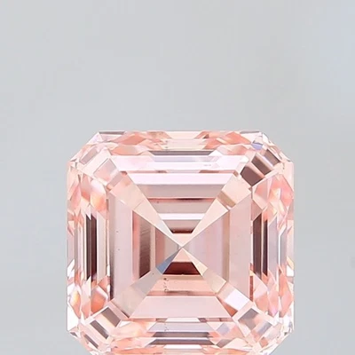 Asscher 3.50 Carat Fancy Intense Pink VS2 IGI Loose Lab Grown Diamond - Image 1 of 3