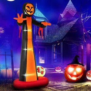 Gonfiabili 12' Grim Reaper Ghost grandi gonfiabili Halloween con teschio spaventoso - Foto 1 di 10