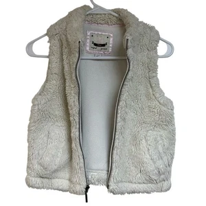 Gap kids Girls faux fur vest sherpa fleece white zip up size L (10) - Picture 1 of 6