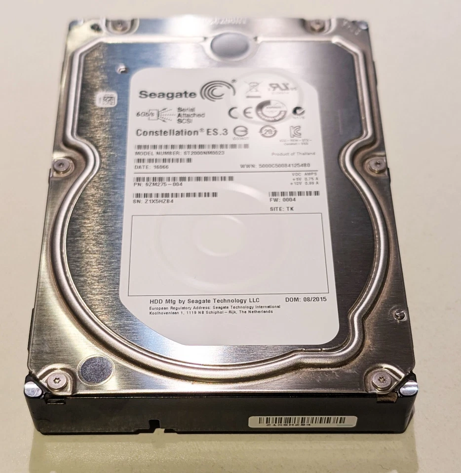SEAGATE CONSTELLATION ES.3 ST2000NM0023 2TB 7.2K 128MB SAS2 3.5" Zoll - Bild 1 von 1